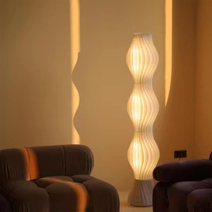 Lámpara de pie de onda moderna al por mayor para sala de estar nuevo estilo diseñador creativo soporte acrílico de metal cuerpo de hierro contemporáneo LED madera - Product Image 4