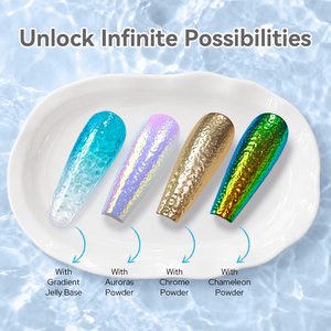 เสื้อโค้ทตกแต่งเล็บแบบคลื่นทะเล15มล. สำหรับงานศิลปะบนเล็บเจลเคลือบผิว3D ผิวสวย - Product Image 4