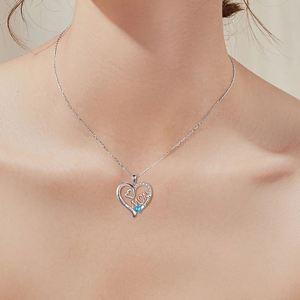 Collar con Colgante de Corazón con la Letra MOM en Plata de Ley S925 de Alta Calidad SPJ, Chapado en Rodio, con Circonita Cúbica 5A - Product Image 5