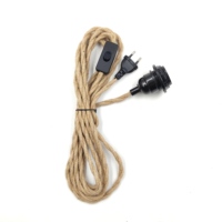 Kit de suspension vintage E26/E27 avec cordon en chanvre de cuivre 60W max, 100% fait main, 110V-240V 10A, garantie 1 an
