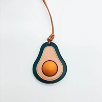 Echte lederen avocado tas hangende ornament creatieve fruitschijf tas accessoires, minimalistische handtas charme decor cadeau voor vrouwen