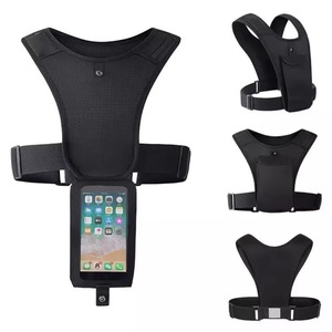 Échantillon Gratuit - Gilet de Course BSCI avec Support Téléphone pour Marathon, Jogging, Randonnée, Cyclisme - Noir - Product Image 3