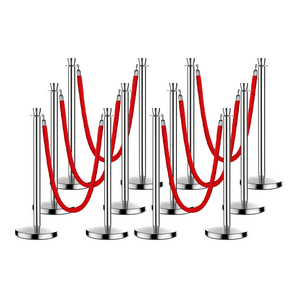 Pole de contrôle de la circulation en acier inoxydable Files d'attente en métal et support de lignes avec cordes Cordon Barrières Stanchion - Product Image 4