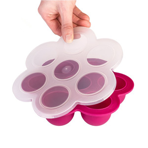 BHD 7 porzioni 2.5oz Pop-Out BPA Free Silicone Baby <span class=keywords><strong>latte</strong></span> materno <span class=keywords><strong>e</strong></span> contenitore per alimenti vassoio congelatore con coperchio rigido a Clip - Product Image 1