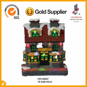 Pulgadas pequeño LED decoración resina Navidad <span class=keywords><strong>casas</strong></span> de pueblo - Product Image 6