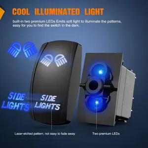 للسيارات والشاحنات أضواء جانبية RVs مفتاح شريط مع ليزر 5Pin على إيقاف SPST ضوء LED 20A/12VDC 10A/24VDC مفاتيح الروك السلطة - Product Image 4