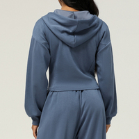 Nouvelle veste zippée de sport automne-hiver pour femme, cardigan à capuche, sweat-shirt ample avec poches, idéal pour le yoga