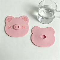 Couvercle de tasse en silicone de qualité alimentaire, design mignon, résistant à la chaleur, écologique, avec logo personnalisé, réutilisable, accessoires de cuisine