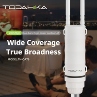 Punto de acceso inalámbrico Todahika de 1200Mbps para exteriores de largo alcance, punto de acceso wifi con alcance de 1 km para exteriores.