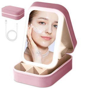 Portable <b>Light</b> Makeup Bag Case with Led Mirror Multi-Compartment Storage Box Travel Jewelry Case Cosmetic Organizer for Women - Product Image 3