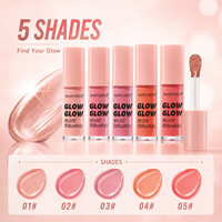 En stock – 5 couleurs – Fard à joues liquide naturel éclatant – Application lisse – Longue tenue – Prix de gros – Vente en gros – Maquillage visage – Maquillage des joues – Fard à joues