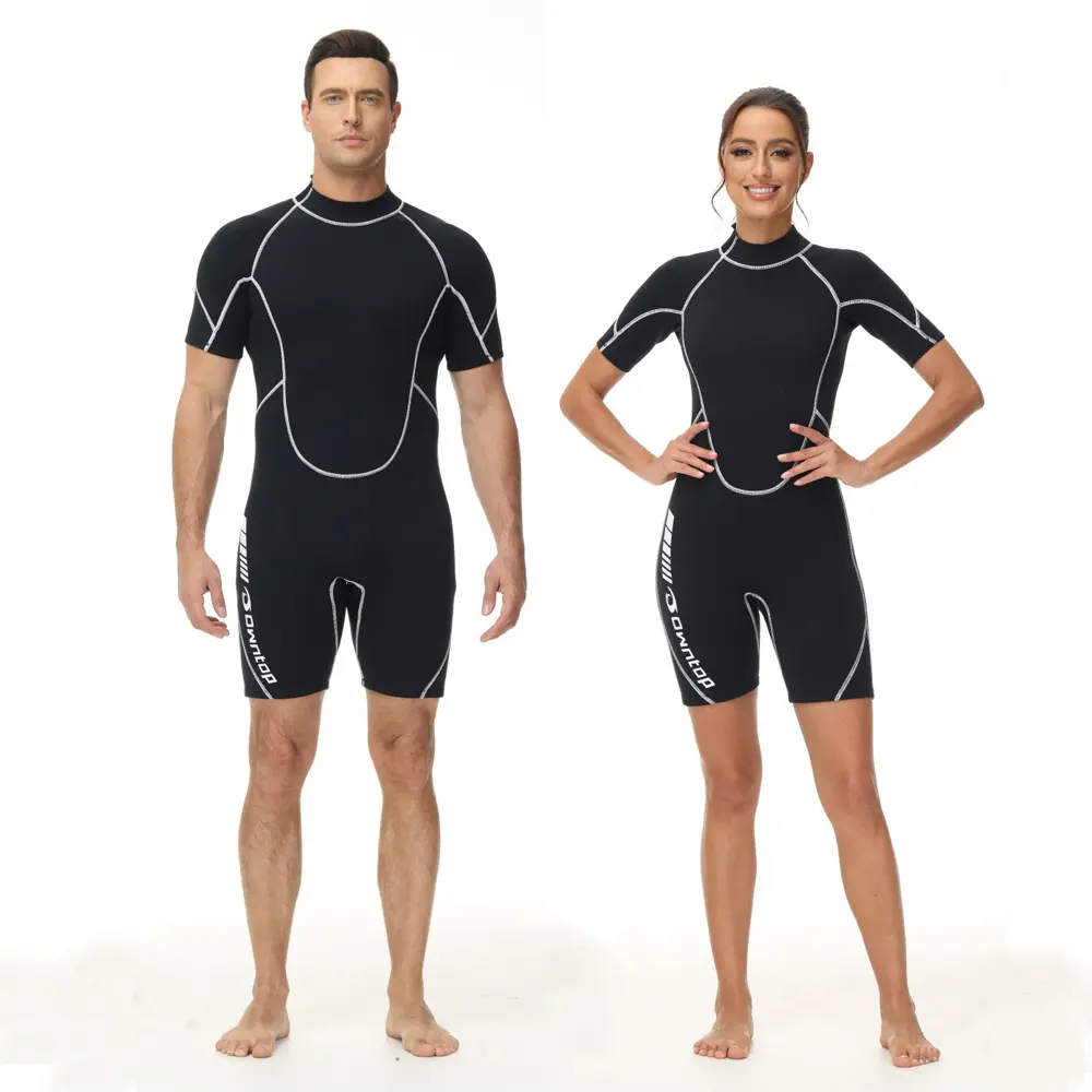 Custom Short Sleeve Scuba Dive Surf Suits 3MM Neoprene Swimsuit Men's and Women's Shorty Wetsuit 3mm Custom Shortie Dive Wetsuit