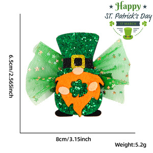 DAMAI St. Patrick's Day Clover Hair Clips Accessories Festival Decorations Lucky Shamrock Hair Pins for Festive Outfits Decor - Product Image 5