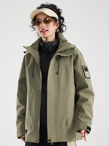 Chaqueta Impermeable para Hombre y Mujer, Forro Tres en Uno, Logotipo Personalizado, Chaqueta Deportiva Impermeable, Cortavientos, Transpirable, con Cierre - Product Image 4