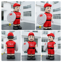 Costume de pompier gonflable mobile personnalisé pour la décoration de la publicité extérieure, mascotte de Costume gonflable