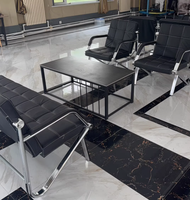 Chaise de salle d'attente en cuir PU avec structure métallique, sièges de réception publique pour bureau, hall, clinique, hôpital, zone d'attente