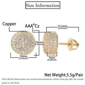 Boucles d'oreilles Hiphop tendance en cuivre micro-incrusté de zircon, double cercle, style simple et personnalisé, pour hommes et femmes - Product Image 6