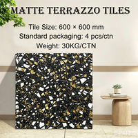 Bloc de terrazzo noir texturé granulaire, vente en gros, tissu 100% polyester, broderie moderne, dessus de table d'hôtel, intérieur