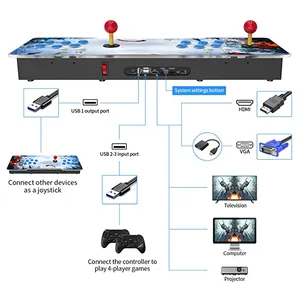Retro Tischplatte Arkade Konsole, Videospiel-Box, HD, Panda, 18 Pro