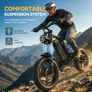 Vélo électrique Hidoes B6 Streetbikes 1200W avec pneus larges de 20 pouces, vitesse de 50 km/h, batterie au lithium 48V 15.6AH, certifié FCC/ROHS/CE/UKCA, prêt à l'emploi - Product Image 6