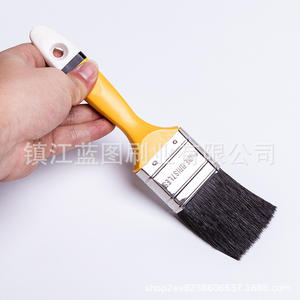 Pinceles planos para pintar con cerdas de cerdo, mango de plástico amarillo, 18-26 mm, para pintar y limpiar. - Product Image 2