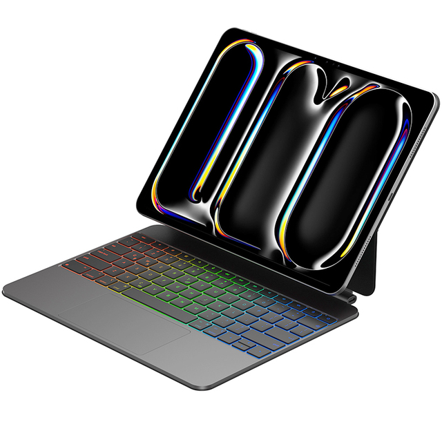 Ultra-Thin RGB Backlit Magic Keyboard for iPad Pro 11&Air 11 Inch (M2,2024/M3,2025) and 10.9" iPad Air 5th&4th Generation