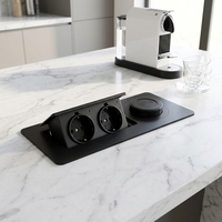 Prise de courant électrique de table modulaire personnalisable avec ports USB A+C, double alimentation UE pour mobilier de bureau