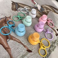 New Design Simple Round Plastic Keyboard Keychain Click Keycap Fidget Switch Led Base Light up Clicker Button