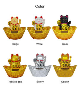 Chat japonais <span class=keywords><strong>Maneki</strong></span> <span class=keywords><strong>Neko</strong></span> Fortune chat porte-bonheur à énergie solaire couleur blanche - Product Image 5