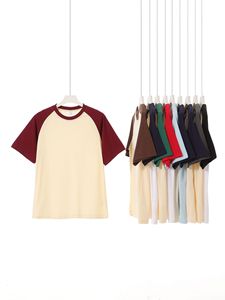 <span class=keywords><strong>Chao</strong></span> Brand 230g Solona Raglan เสื้อยืดแขนสั้น100% ผ้าฝ้ายผู้ใหญ่อเมริกันย้อนยุคทรงหลวมฟิตสีตัดกัน - Product Image 2