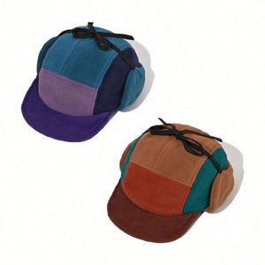 Gorra de Béisbol de Forro Polar para Otoño e Invierno, Combinación de Colores a la Moda, Protección Cálida para los Oídos, para Hombres y Mujeres - Product Image 2