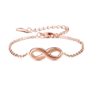 <span class=keywords><strong>Bracelet</strong></span> personnalisé en acier inoxydable plaqué or 18K PVD, lien de chaîne Infinity Love Sign 8 pour femmes et filles, vente en gros - Product Image 2