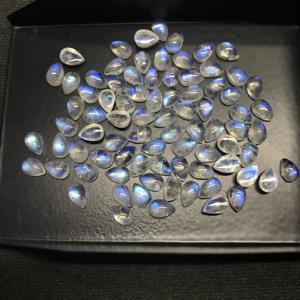 IGI certificado 4x6mm Natural Rainbow Moonstone Vivaaz Gems alta calidad forma de pera cabujón calibrado al por mayor piedras preciosas sueltas - Product Image 4
