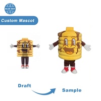 Costume de Mascotte Robot Personnalisé Ciel Bleu pour Adulte, Mascotte en Peluche Ambulante pour Défilés et Publicité de Marque, OEM ODM Disponibles, MOQ 1 Pièce
