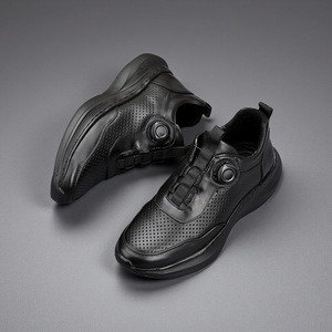 Men's Genuine <b>Leather</b> Sporty <b>Sneakers</b> Round Toe Breathable Mesh Lining Rubber Outsole Summer Casual Shoes EVA Midsole - Product Image 4