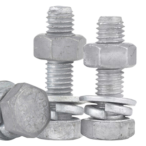 Vis à tête hexagonale en acier au carbone de grade 8.8, galvanisées à chaud, haute résistance, avec assemblages d'écrous, rondelles plates/rondelles à ressort M8-M16 - Product Image 3