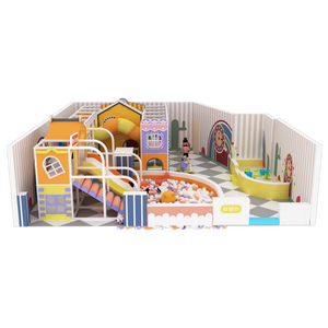 Toboggan d'intérieur coloré avec piscine à balles pour enfants, en matériau PP, design pagode, panneau de bienvenue inclus - Product Image 4