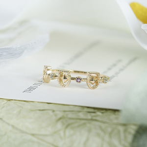 Fiaba nicchia chiaro cielo stellato Milgrain colorato piccole pietre preziose impilabili anelli periodo vittoriano <span class=keywords><strong>gioielli</strong></span> - Product Image 2