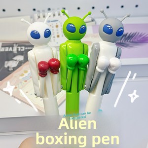 Stylo Bille Créatif Alien Boxing Trick Décompression pour Étudiants, Encre Verte/Blanche/Gris, Emballage en Sachet, Papeterie en Gros - Product Image 5