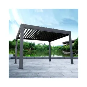 Gazebo Pavilion listrik aluminium Pergola terjangkau ramah lingkungan dengan lampu LED