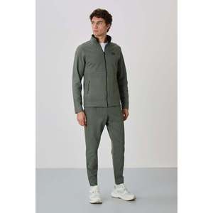 Conjunto Deportivo Air Jones para Hombre, Color Caqui, Corte Estándar, Ropa Deportiva Cómoda de Mezcla de Poliéster, Viscosa y Elastano para Uso Diario - Product Image 1