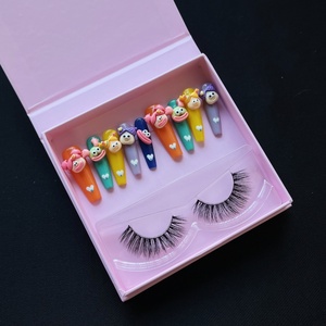 Boîtes d'emballage personnalisées pour faux cils et ongles à presser, en acrylique fait main, pour la vente en gros - Product Image 1