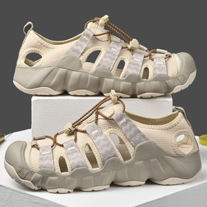 Sandales plates sportives pour hommes et femmes avec fonction de massage, fermeture à enfiler, dessus en nylon et semelle intermédiaire en caoutchouc - Product Image 4