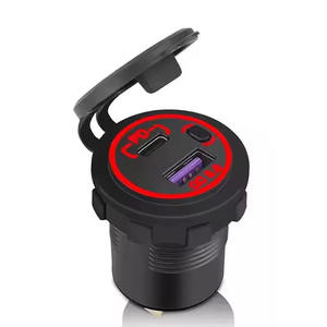 <span class=keywords><strong>Adaptateur</strong></span> de chargeur de voiture 12V/24V robuste QC3.0 PD 20W type-c USB avec interrupteur étanche pour camion de moto de bateau marin - Product Image 1