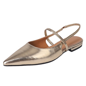 Factory Direct Wholesale Pointed Low Heel Flat After Single Empty Sandals Women's <b>Shoes</b> Bridal Flat <b>Shoes</b> for Weddings - Product Image 6