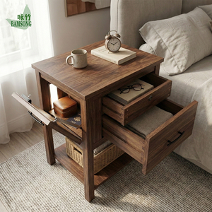 Mesa <span class=keywords><strong>de</strong></span> <span class=keywords><strong>Noche</strong></span> Ecológica <span class=keywords><strong>de</strong></span> Bambú con Compartimento Oculto, Mesa Auxiliar <span class=keywords><strong>de</strong></span> Seguridad con Almacenamiento Discreto, Mueble <span class=keywords><strong>de</strong></span> Dormitorio, Mesa <span class=keywords><strong>de</strong></span> Cabecera - Product Image 4
