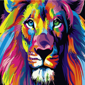 Pintura por Números de Tigres Coloridos Enmarcados, Decoración Moderna para el Hogar, Arte de Pared, Regalo para Niños - Product Image 5