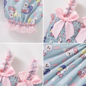 Ensemble de vêtements pour bébé fille de 3 à <span class=keywords><strong>24</strong></span> <span class=keywords><strong>mois</strong></span>, printemps-été, 2 pièces, respirant, sans manches, bretelles et bandeau à nœud, imprimé animal - Product Image 4