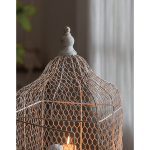 Distress Iron and Metal Birdcage <strong>Candle</strong> Rustic Lantern Simple Retro Style Birdcage <strong>Candle</strong> <strong>Holder</strong> - Product Image 4