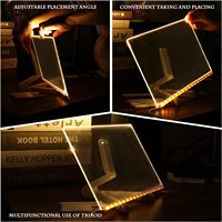 Pizarra Acrílica de Borrado en Seco con Luz, Pizarra de Borrado en Seco Iluminada con Soporte LED, Tablero de Mensajes con Letras para Oficina, Escuela y Hogar